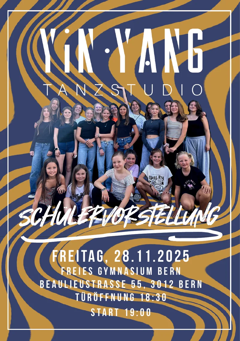 Flyer der ersten Schülervorstellung am 28. November 2025 im Freien Gymnasium Bern